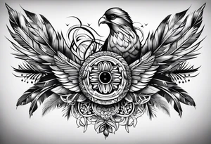 2 feathers tied together tattoo idea