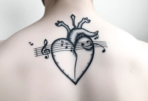 Note musicali legate al mio cuore innamorato tattoo idea