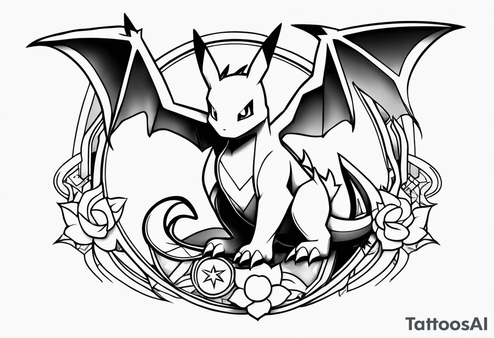 charizard and pikachu tattoo tattoo idea