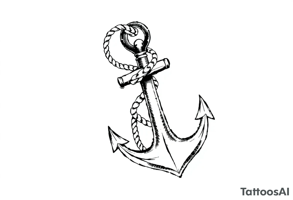 anchor with rope tattoo idea