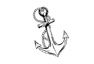 anchor with rope tattoo idea