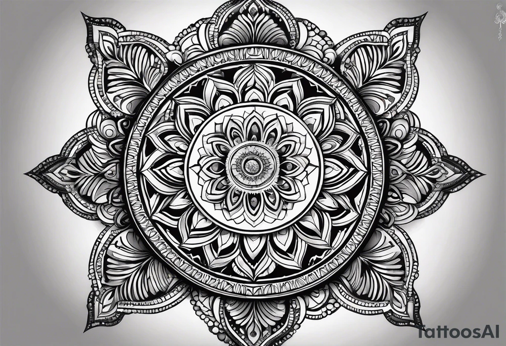 Combine intricate mandala patterns with religious symbols representing your faith at the center. This can create a visually stunning and spiritually meaningful tattoo. tattoo idea