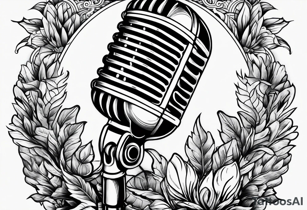 A microphone in nature tattoo idea