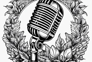 A microphone in nature tattoo idea