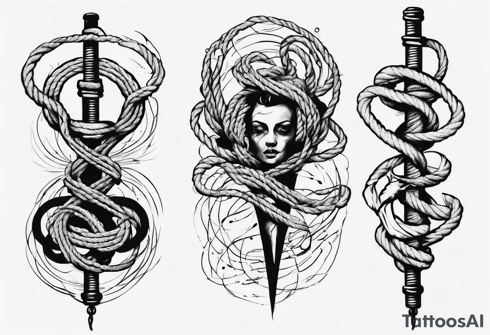 rope manipulating a human tattoo idea