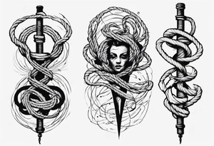 rope manipulating a human tattoo idea