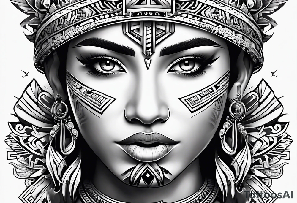 Simple Aztec tribal tattoo idea