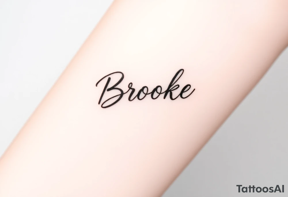 The name, Brooke with makeup brush tattoo idea
