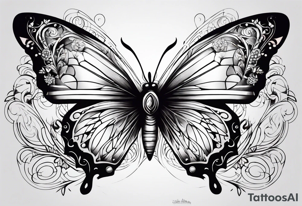butterfly  TOMORROWLAND life music tattoo idea