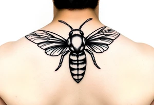 Angry hornet flying with arched body tattoo idea