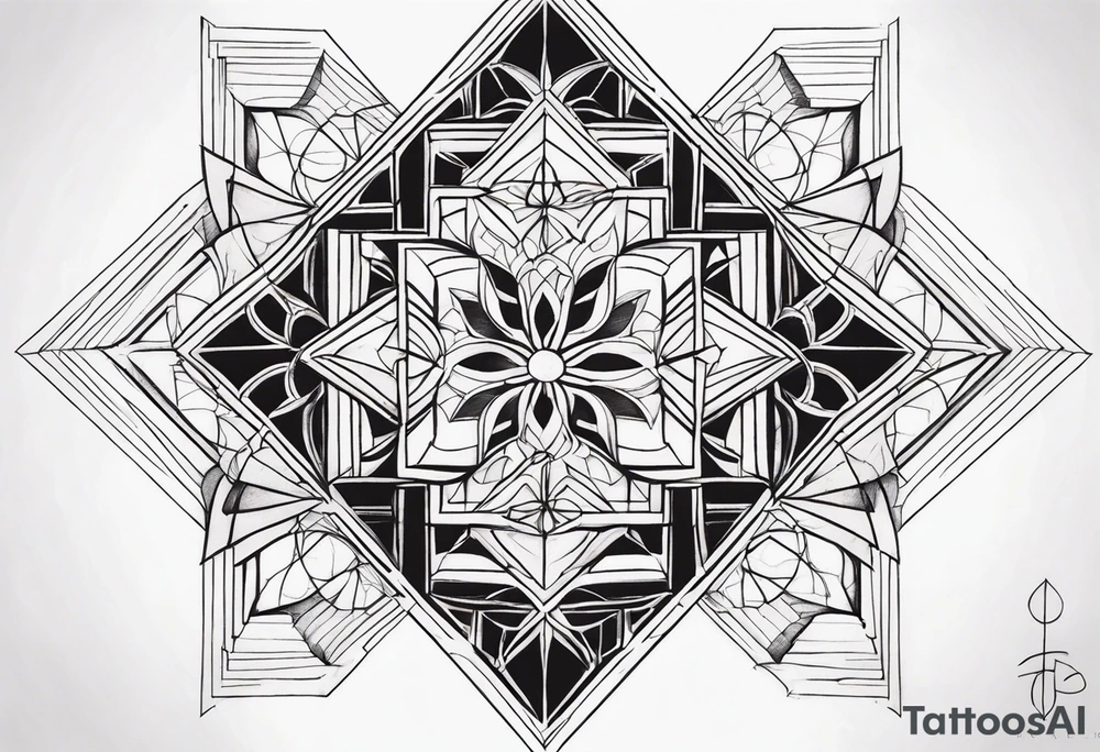 Geometric Grace tattoo idea