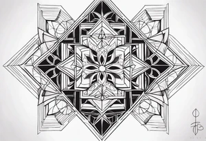 Geometric Grace tattoo idea