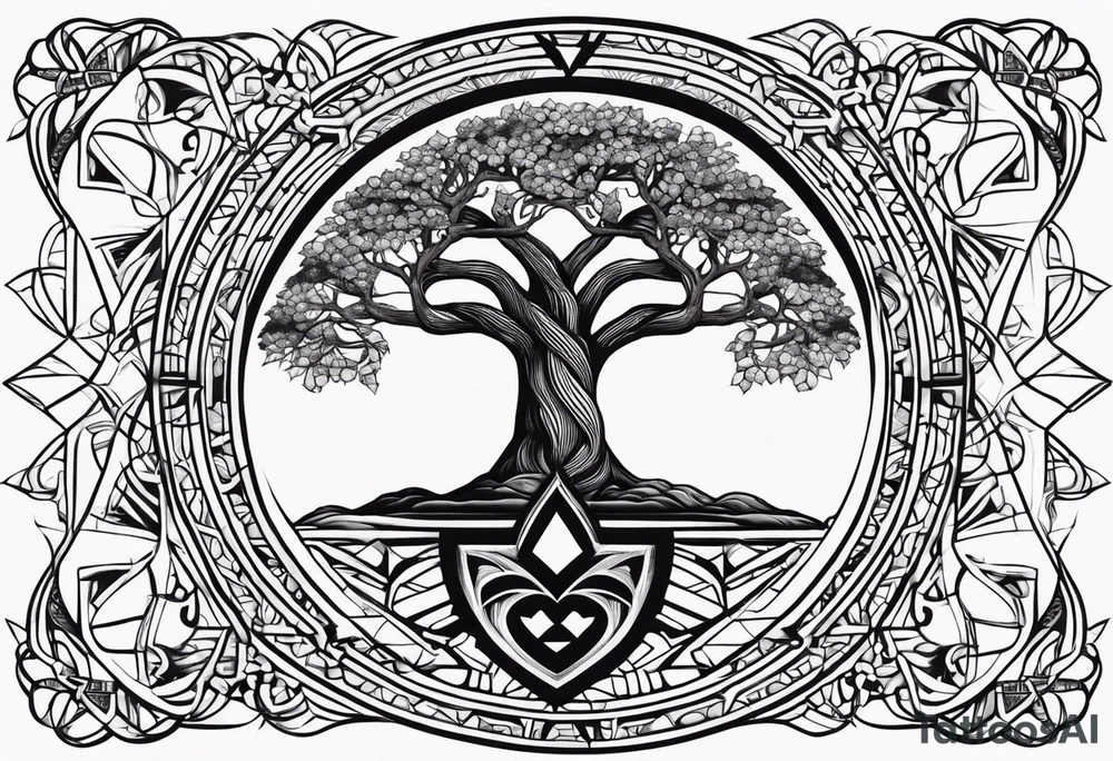 Yggdrasil simple with à losange tattoo idea
