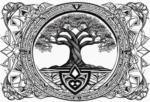 Yggdrasil simple with à losange tattoo idea