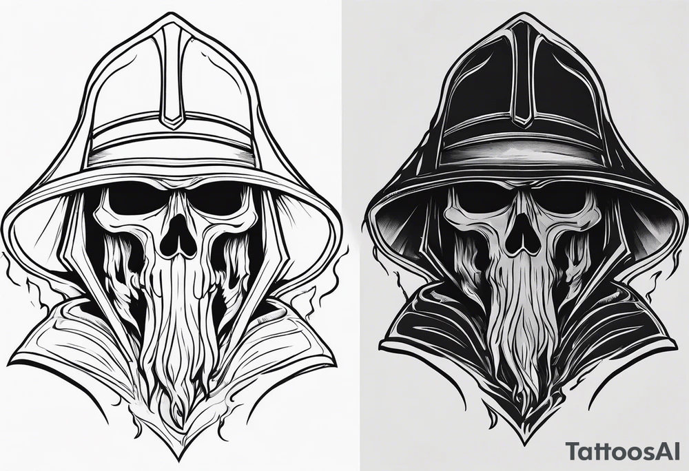 Grim reaper firefighter tattoo idea