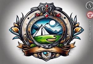 Paintbrush, golf club, poker chip tattoo idea