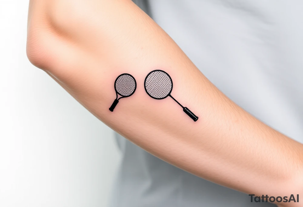 Racket sports tattoo which should have table tennis, badminton and tennis tattoo idea