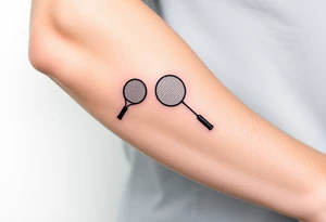 Racket sports tattoo which should have table tennis, badminton and tennis tattoo idea