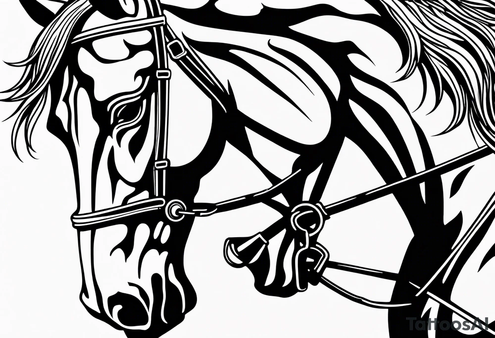 Horse portrait no shading tattoo idea