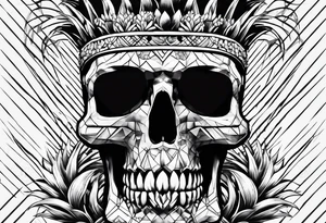 A pineapple with a skull face tattoo idea