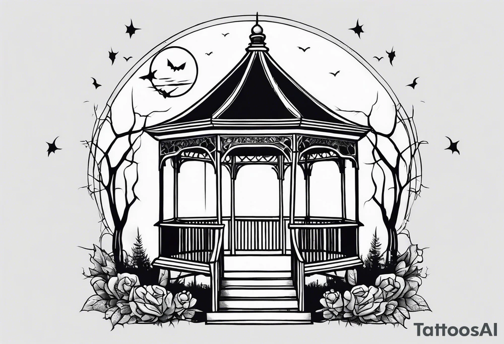 Spooky gazebo tattoo idea