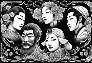 The Japanese say you have three faces. The first face, you show to the world. The second face, you show to your close friends and your family. The third face, you never show anyone. tattoo idea
