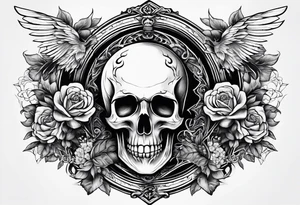 memento mori with fallen angles around it tattoo idea