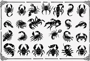 background that represents game development and designs with a scorpion make it magical, and cute scorpion that's feminine add 2023 tattoo idea