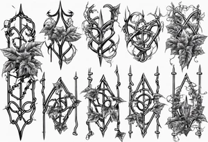 chain link fence with pointy ivy tattoo idea