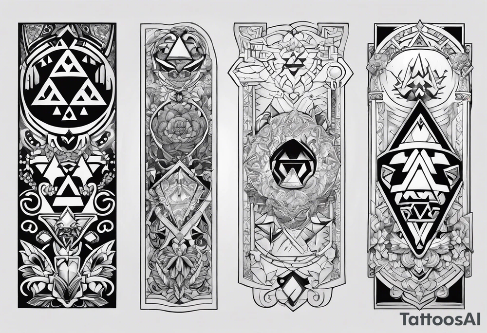 Legend of Zelda arm sleeve tattoo idea