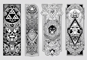 Legend of Zelda arm sleeve tattoo idea