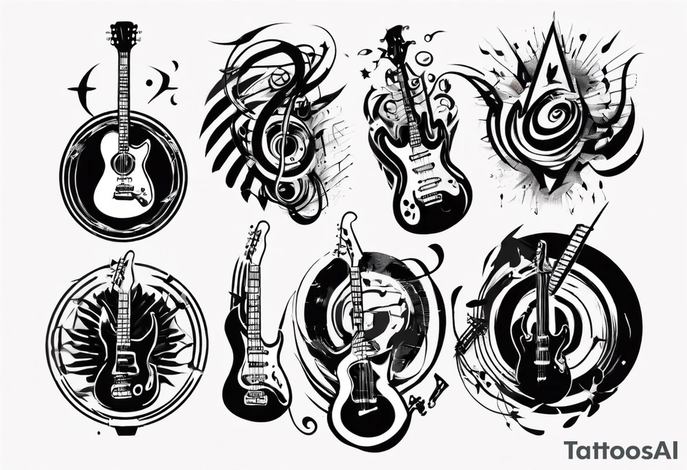 music band sound tattoo idea