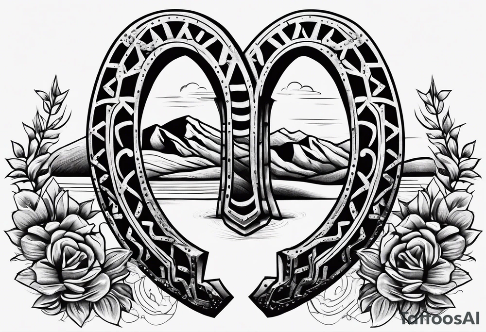 Horseshoe and mud tracks tattoo idea