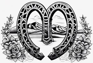 Horseshoe and mud tracks tattoo idea