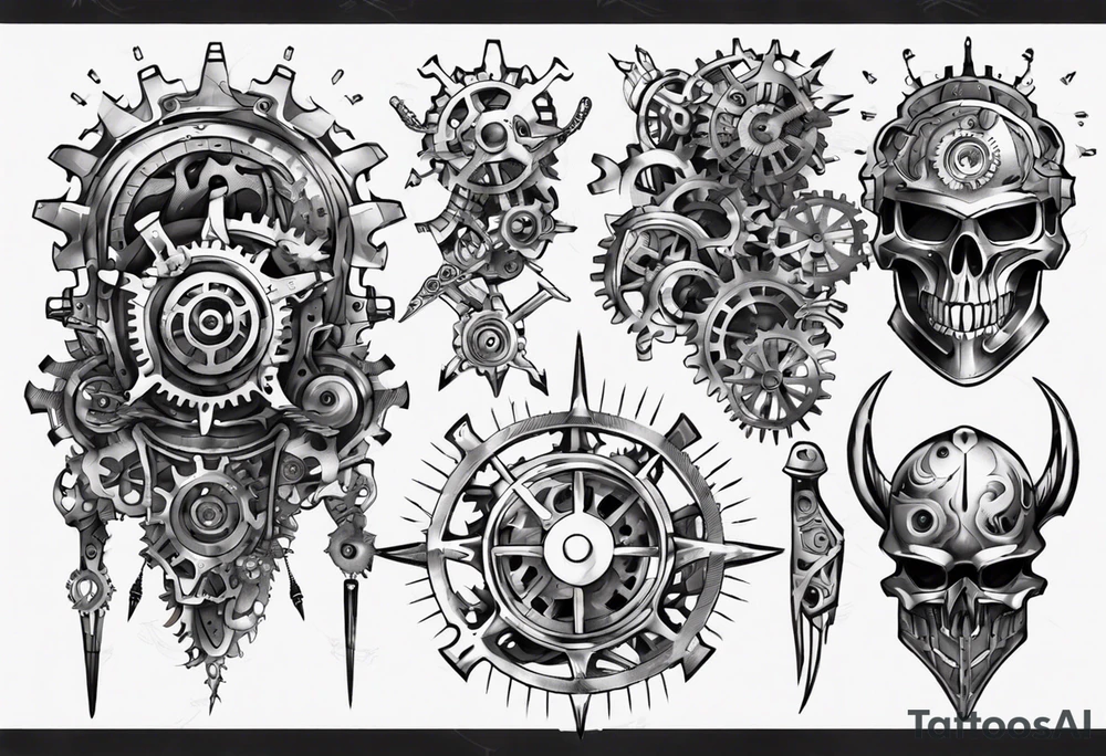 Gears and cogs armor tattoo idea