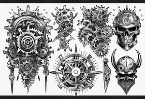 Gears and cogs armor tattoo idea