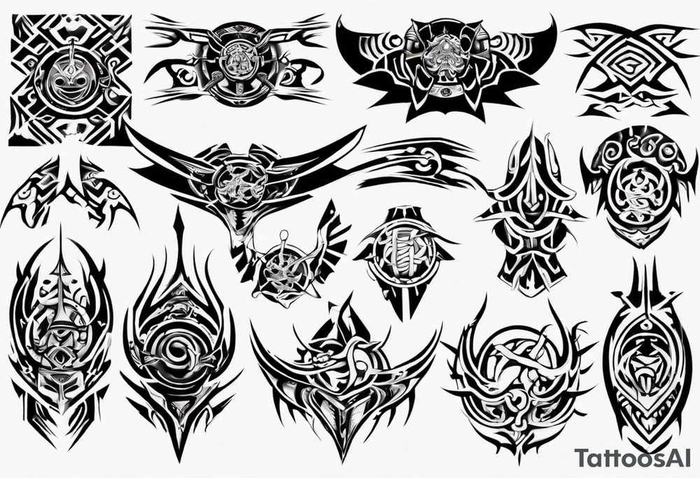 Tribal pectoral tattoo idea
