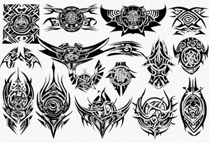 Tribal pectoral tattoo idea