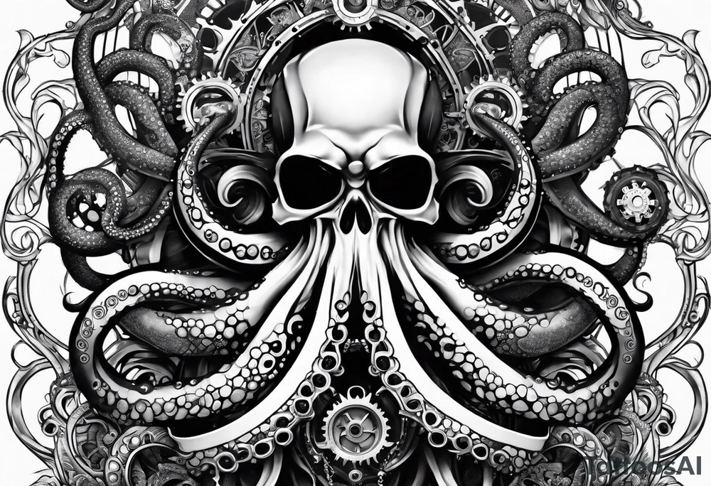 Octopus. Steampunk. Biomech. Sinster. Full arm sleeve....shoulder to wrist tattoo idea
