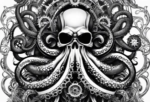 Octopus. Steampunk.  Biomech. Sinster.  Full arm sleeve....shoulder to wrist tattoo idea