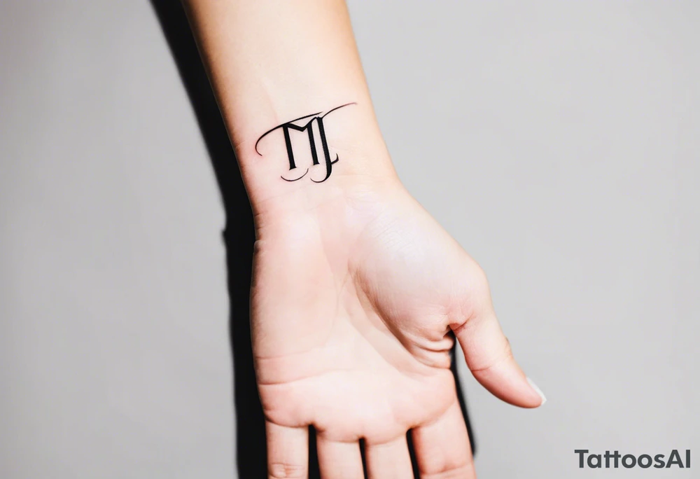 wrist tattoo with 
letters 
MKB tattoo idea