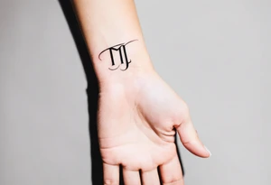 wrist tattoo with 
letters 
MKB tattoo idea