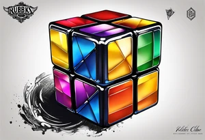 Rubiks cube where C is visible on the front tattoo idea