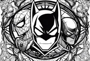 Batman Spider-Man and Danny phantom tattoo idea