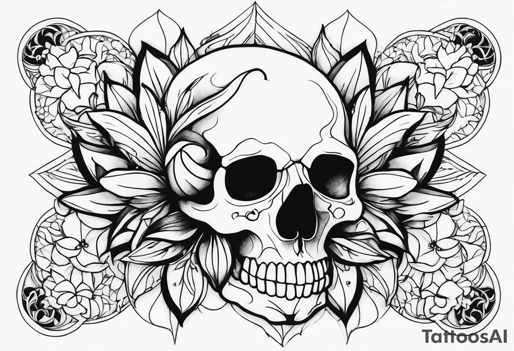 skull and aster tattoo idea
