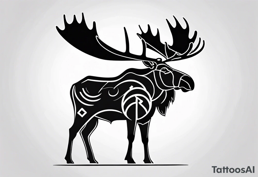 Native Moose tattoo idea