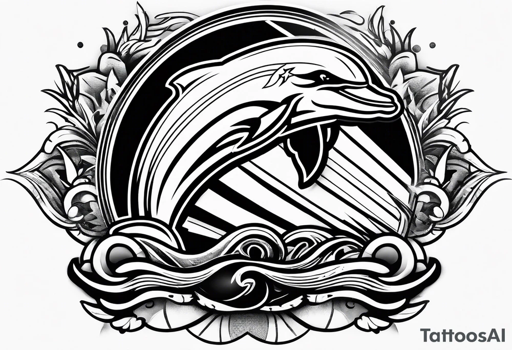 Cool miami dolphins sports tattoo idea