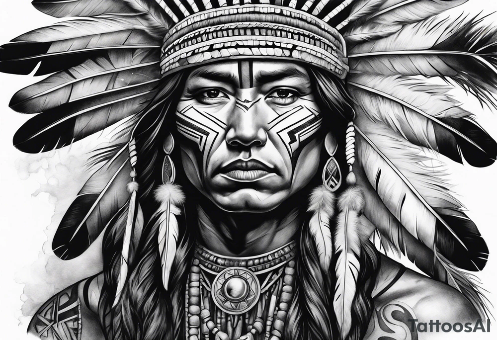 Native American Burning Cross tattoo idea