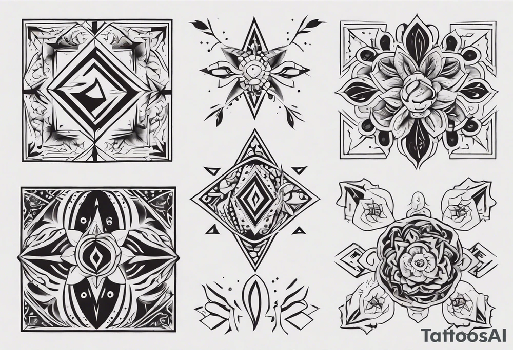 Minimalist Ornemental traditional henne style tattoo idea