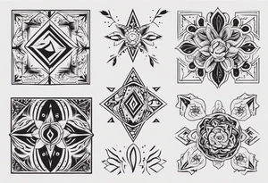 Minimalist Ornemental traditional henne style tattoo idea